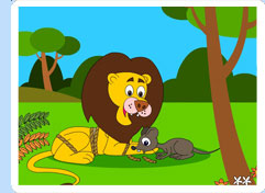 Contoh Narrative Text singkat- The lion and the Mouse