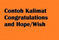 Contoh Kalimat Congratulations and Hope/Wish